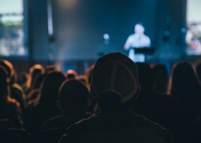 people watching concert during night time